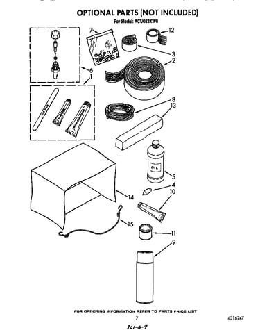 Optional parts (not included)