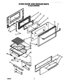 Oven door and broiler