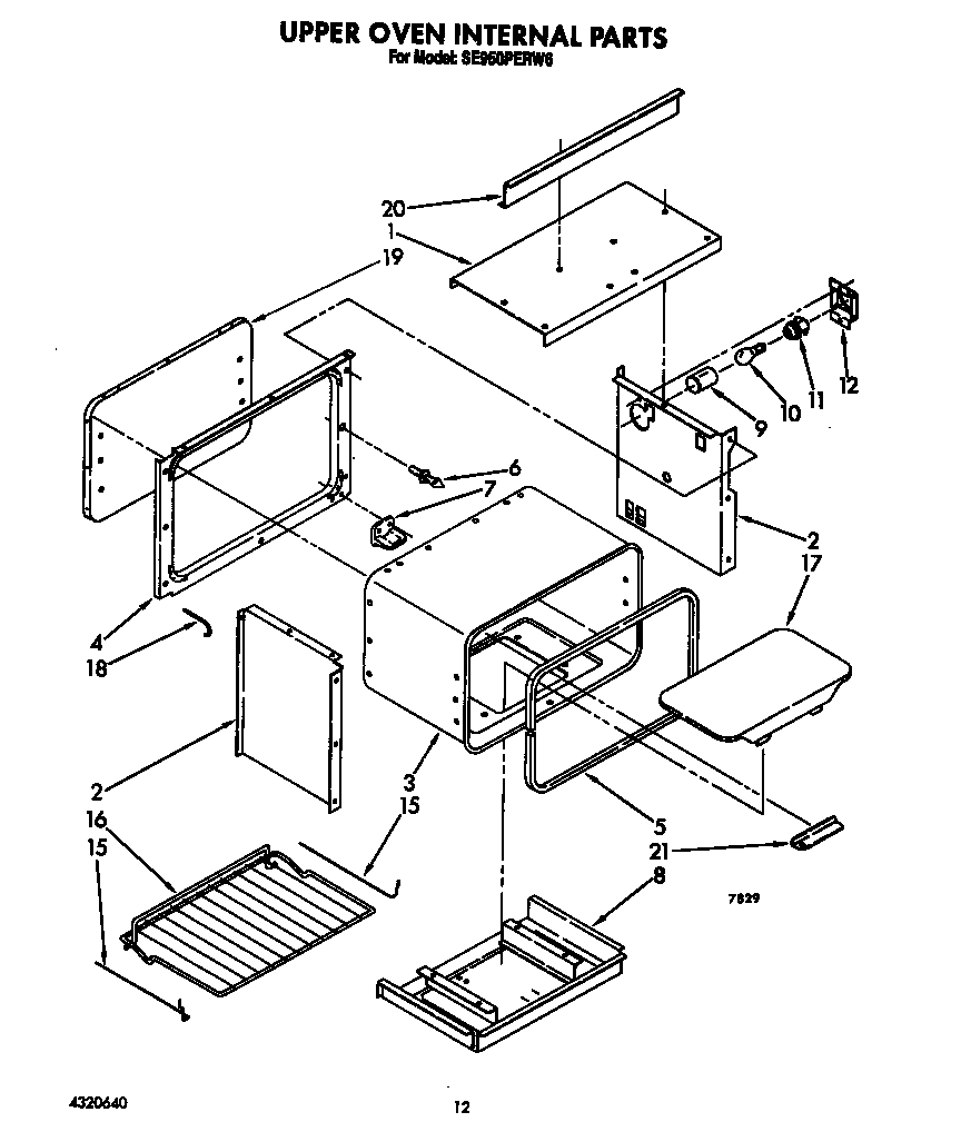 Upper oven internal
