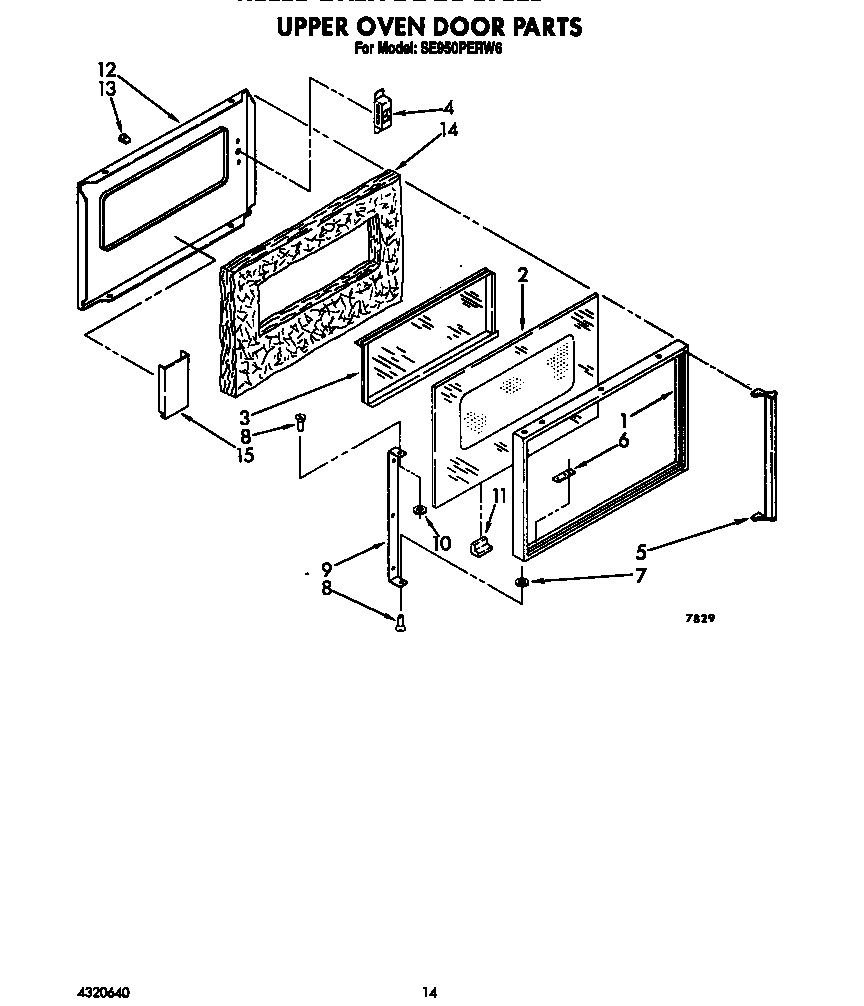 Upper oven door