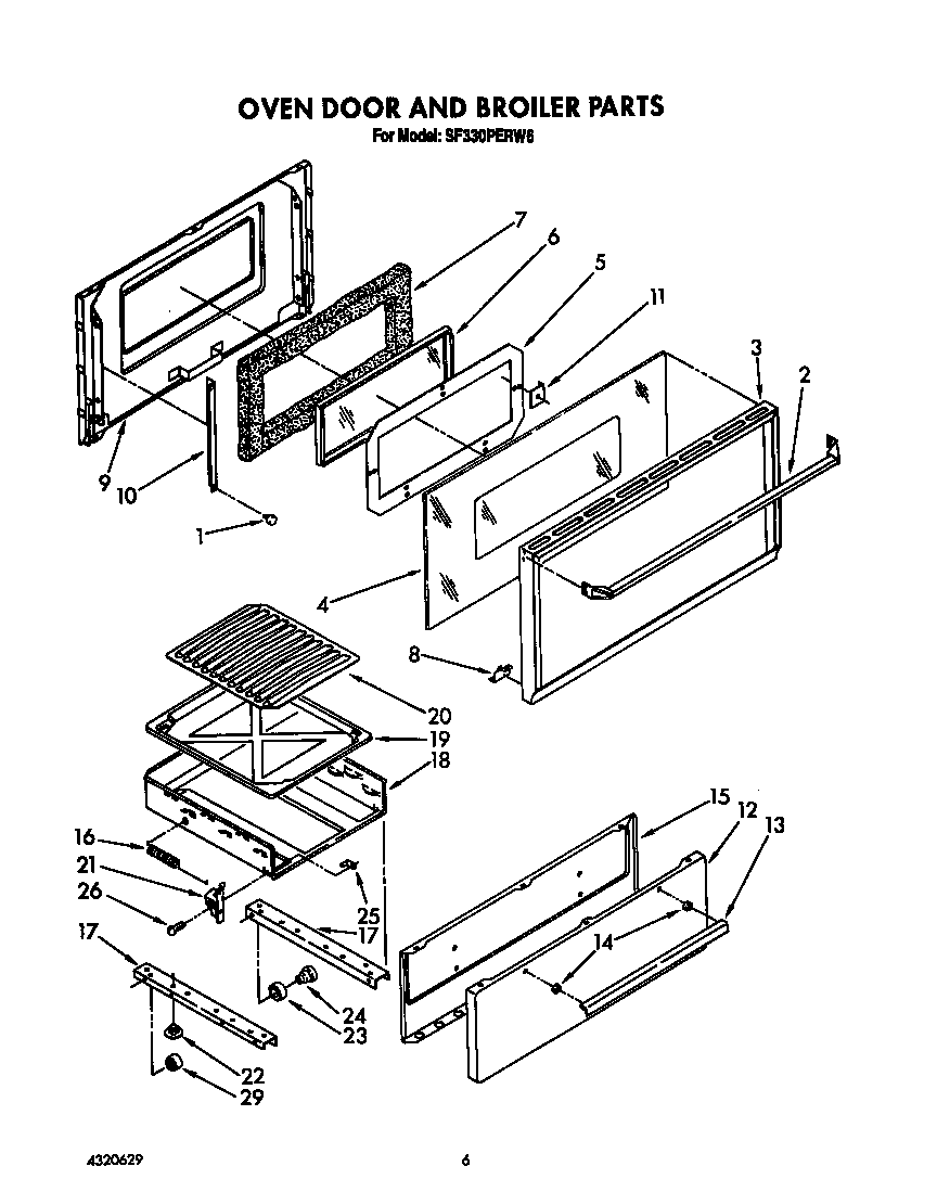 OVEN DOOR AND BROILER