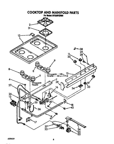 Cooktop and manifold