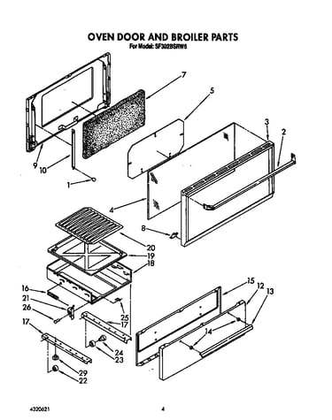 Oven door and broiler
