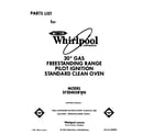 Whirlpool SF3040SRW6 front cover diagram