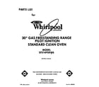 Whirlpool SF314PSRW6 front cover diagram