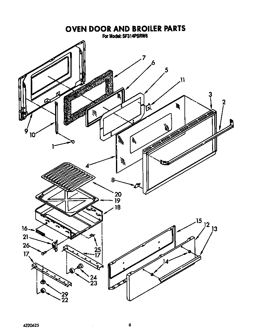 Oven door and broiler