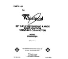 Whirlpool SF3004SRW6 front cover diagram