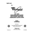 Whirlpool SF3020ERN6 front cover diagram