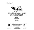 Whirlpool SF302BERW6 front cover diagram
