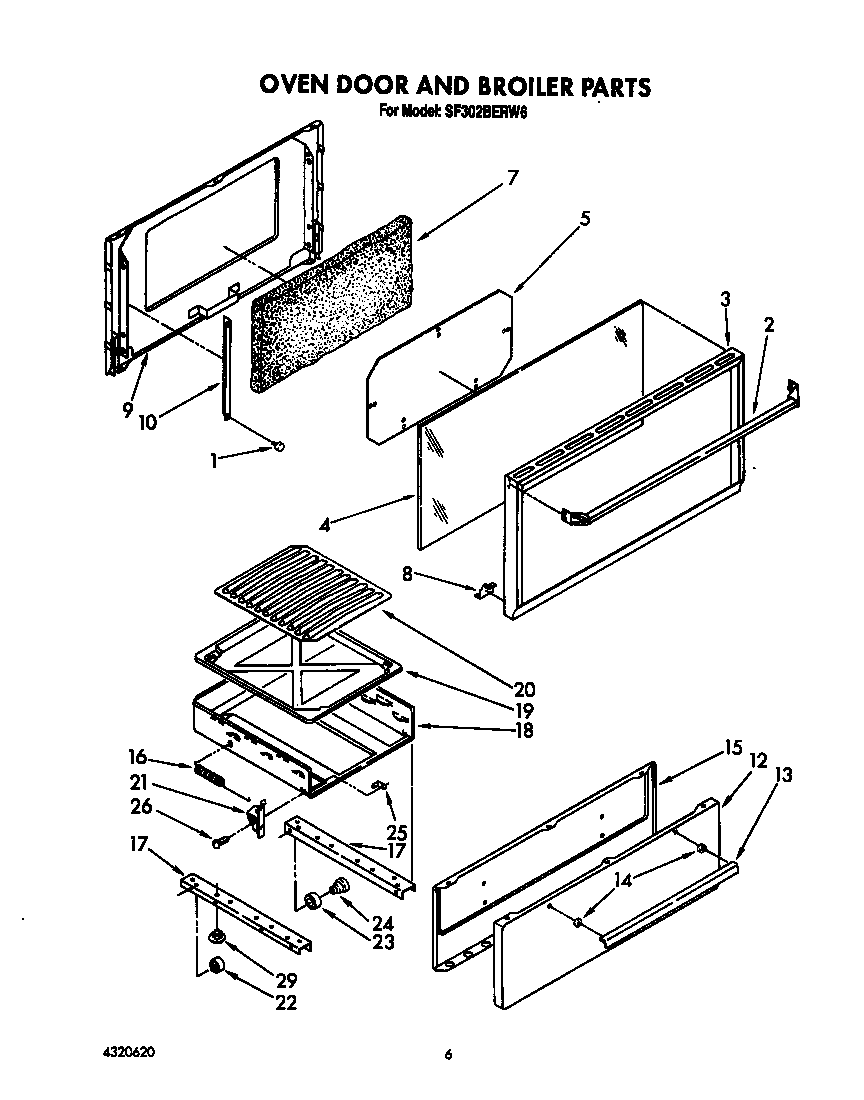 Oven door and broiler