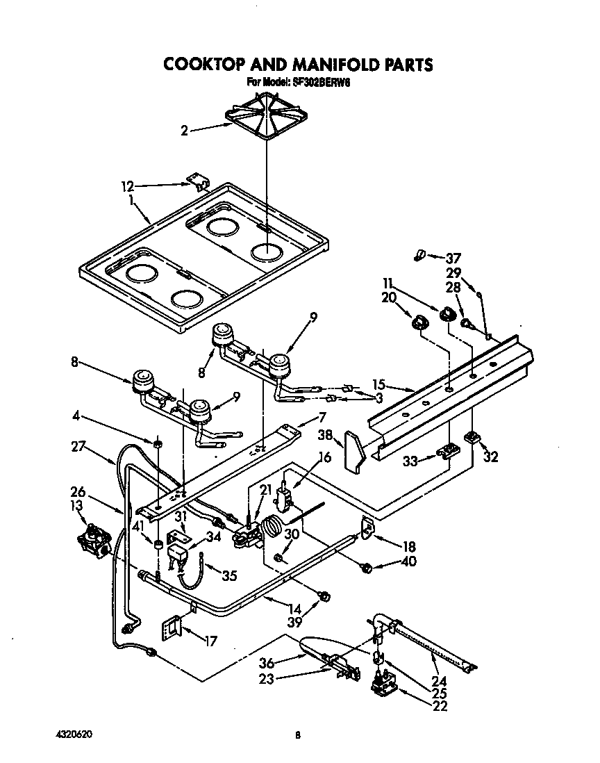 Cooktop and manifold