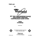 Whirlpool SF332BERN6 front cover diagram