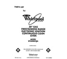 Whirlpool SF3300ERW6 front cover diagram