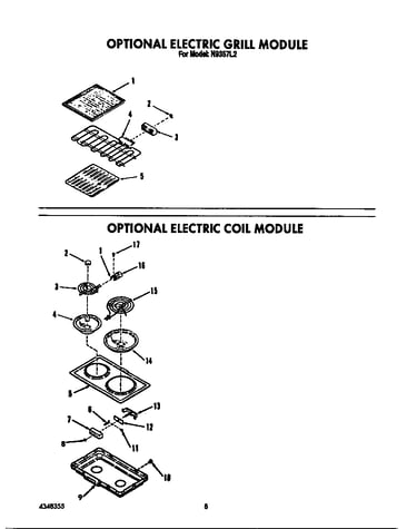 Electric coil module/grill module