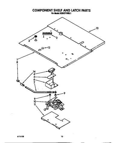 Component shelf and latch