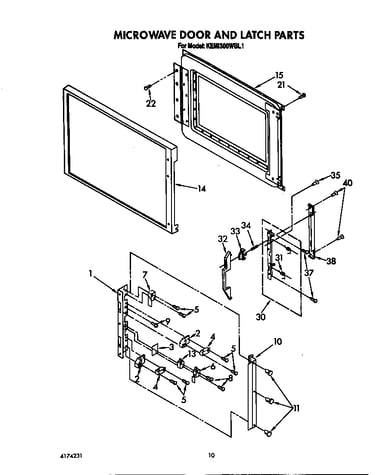 Microwave door and latch