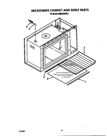 Microwave cabinet and shelf