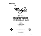 Whirlpool SF302BERW5 front cover diagram