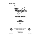 Whirlpool EV190NXSW01 front cover diagram