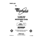 Whirlpool MW8900XS5 front cover diagram