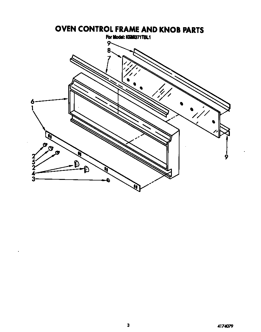 Oven control frame and knob