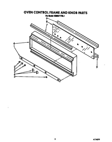 Oven control frame and knob