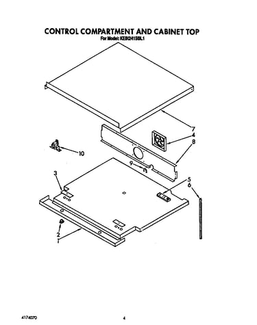 Control compartment and cabinet top