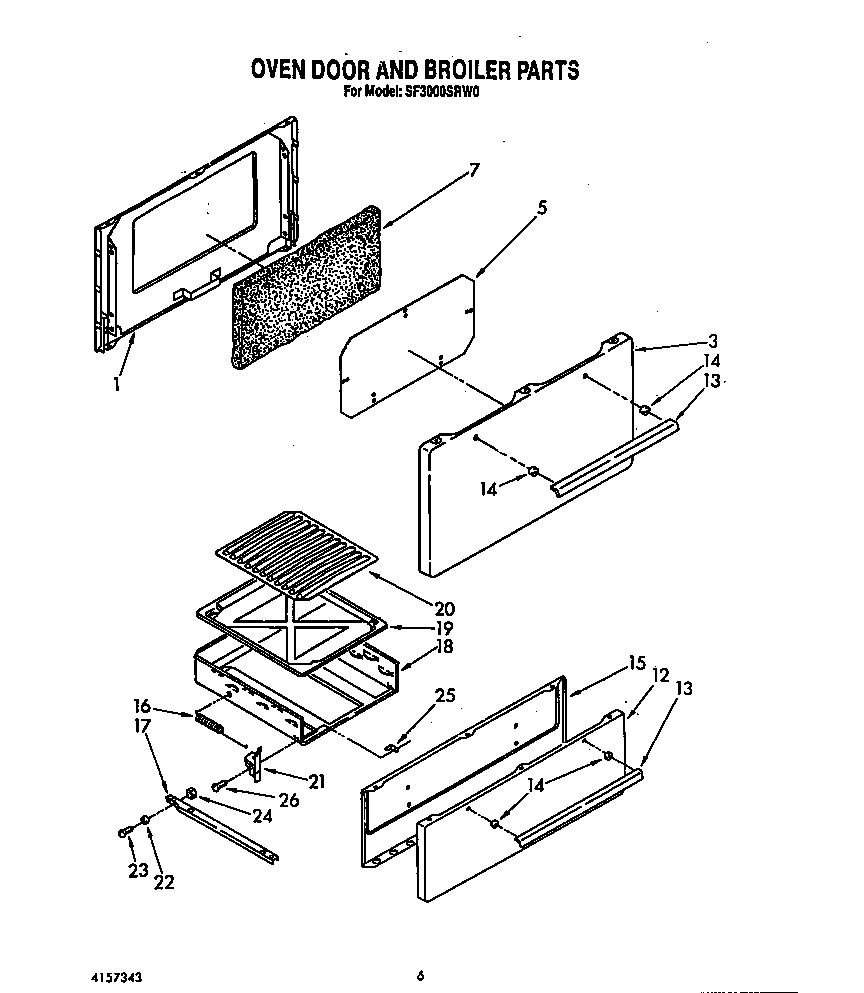 Oven door and broiler