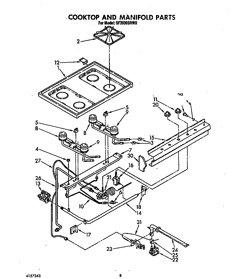 Cooktop and manifold