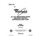 Whirlpool SF335EERW0 front cover diagram