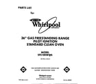 Whirlpool SF5100SRW6 front cover diagram