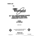 Whirlpool SF5140ERW8 front cover diagram