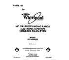 Whirlpool SF5140ERW9 front cover diagram