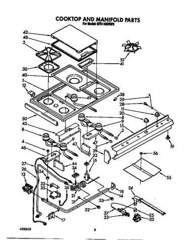 Cooktop and manifold