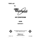 Whirlpool AC0752XT1 front cover diagram