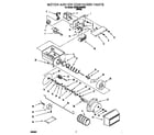 Whirlpool ED22DQXEW00 motor and ice container parts diagram