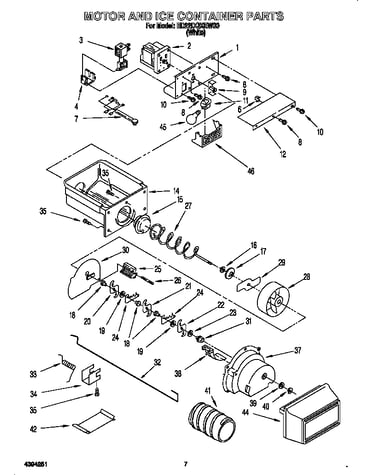 Motor and ice container parts