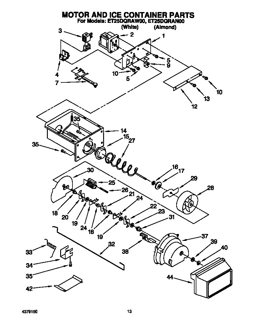 MOTOR AND ICE CONTAINER