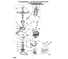 Whirlpool LCR5232DQ4 transmission, motor and pump diagram