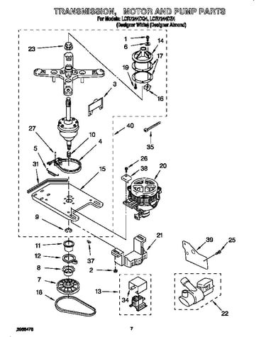 Transmission, motor and pump