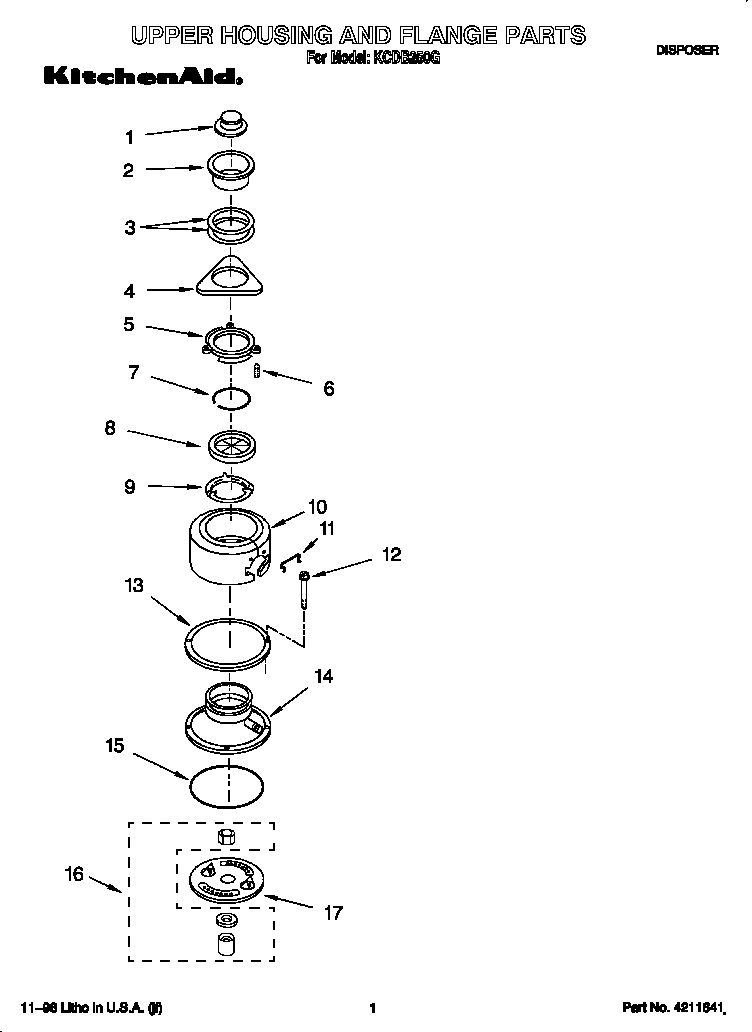 Upper housing and flange