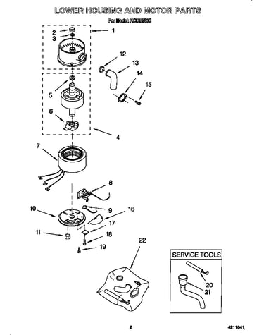 Lower housing and motor