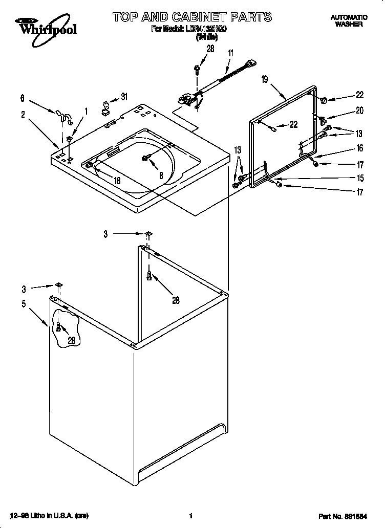 Top and cabinet