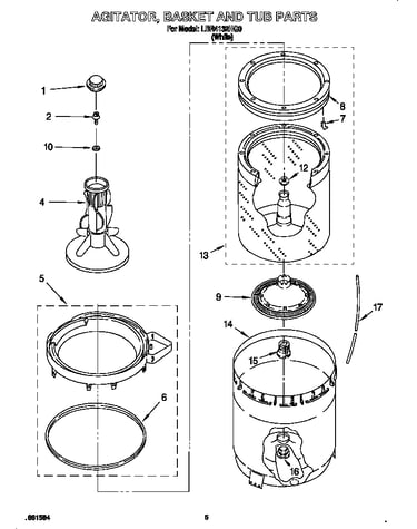 Agitator, basket and tub