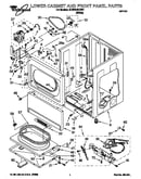 Lower cabinet and front panel