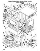 Upper cabinet and front panel