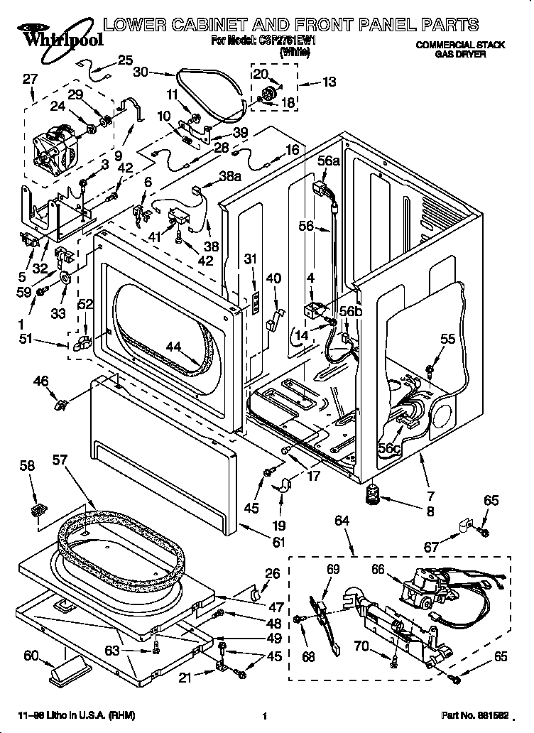 Lower cabinet and front panel