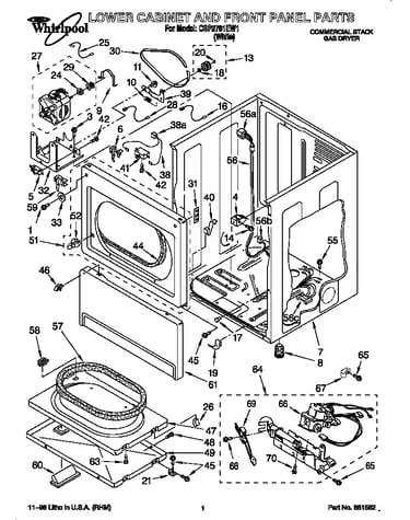 Lower cabinet and front panel