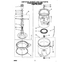 Whirlpool 6LBR7255BN0 agitator, basket and tub diagram