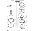 Whirlpool 6LBR5132BW0 agitator, basket and tub diagram